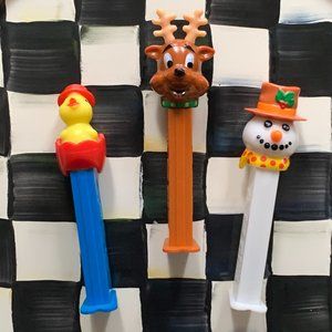 3 Vintage Pez Dispensers